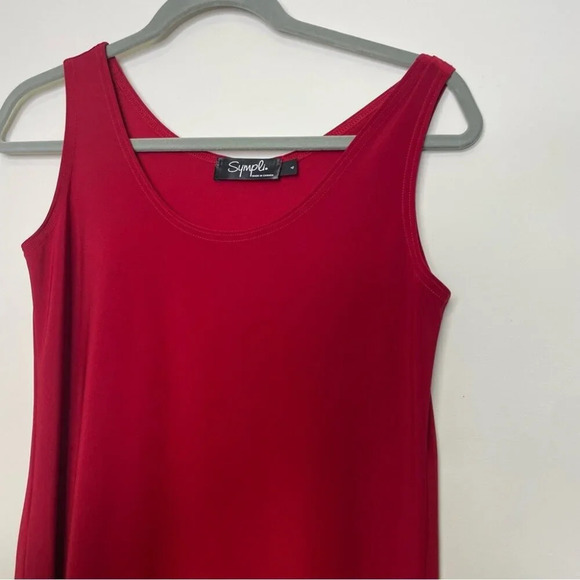 Sympli Womens Red Go To Tank Relaxed Fit Minimalist Top Size 4 - Picture 5 of 7